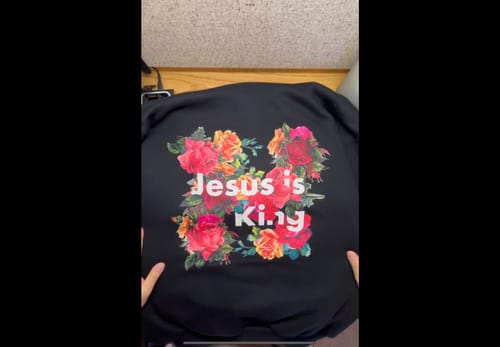 Customer photo review of Jesus Is King Hoodie