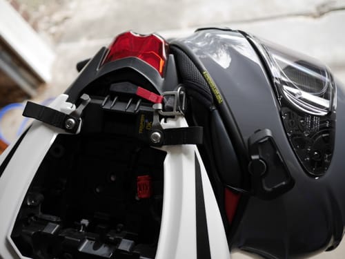 Customer photo review of Triumph Street Triple Helmet Hook (lock)