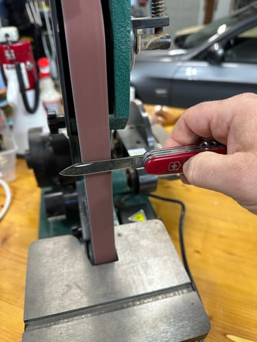 Customer photo review of 1 x 42 Inch Knife Makers Sanding Belt Assortment