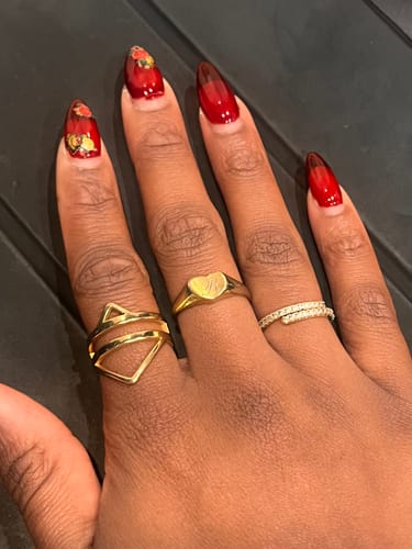 Customer photo review of Heart Initial Ring