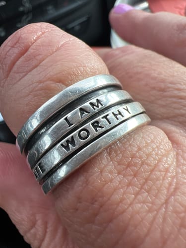 Customer photo review of Fidget Ring with Empowering Engraving Sterling Silver