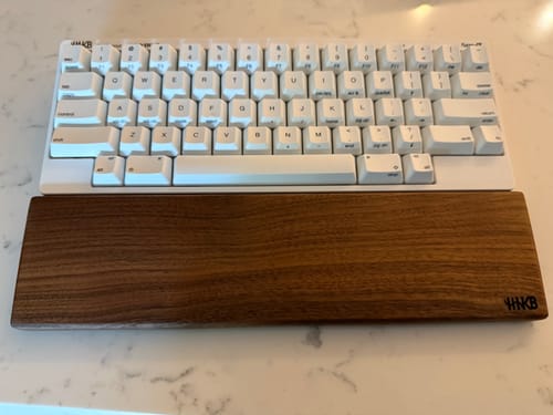 Customer photo review of American Black Walnut Keyboard Palm Rest