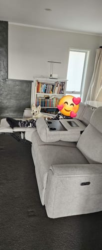 Customer photo review of Archie Electric Fabric Sofa Recliner 1/2/3 Seat Suite - Grey