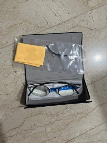 Customer photo review of Aimee Unisex Full Rim Round Screwless Titanium Eyeglasses 5504