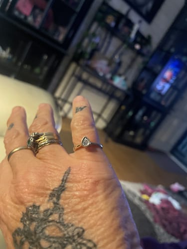 Customer photo review of I Will® Diamond Pear Ring in 9ct Yellow Gold