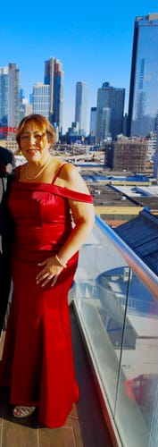 Customer photo review of Sexy Mermaid Off Shoulder Long Soft Satin Formal Prom Dresses For Women