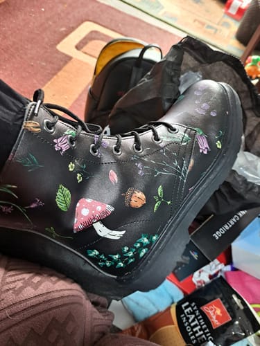 Customer photo review of Herbology Boots - Vegan Leather Doc-Style Boots with Durable Stitched on Soles