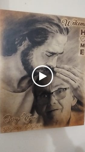 Customer video review of Custom Canvas Prints, God Sympathy Gifts, Jesus Memorial Gift, Remembrance Gifts, Bereavement Gift, Welcome Home Jesus Canvas