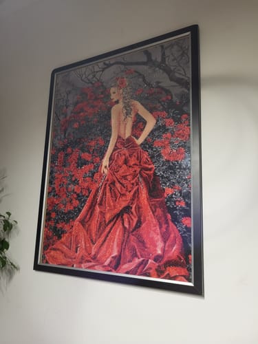 Customer photo review of 5D Diamond Painting Beauty in the flower forest