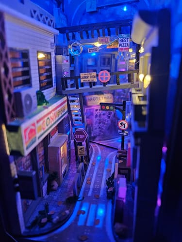 Customer photo review of Cyberpunk World DIY Book Nook Kit