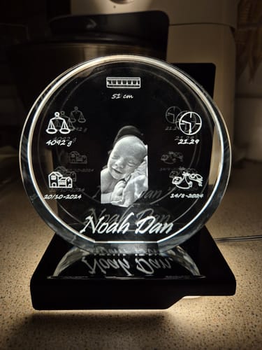 Customer photo review of Dåps krystall rund