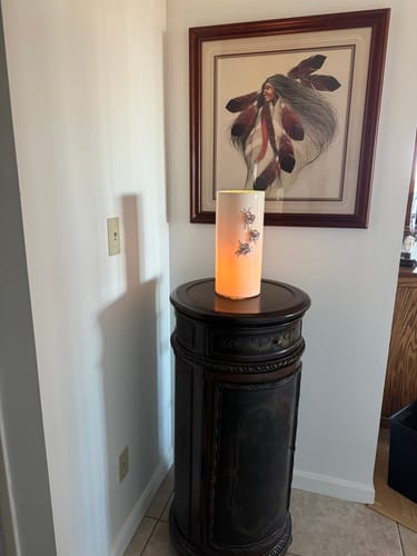 Customer photo review of Belleek Classic Peony Luminaire - US Fittings