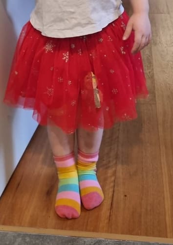 Customer photo review of Rainbow Seamless Feel Sensory Socks