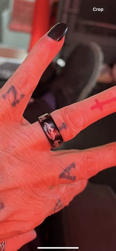 Customer photo review of Personalized in loving memory keepsake Ring