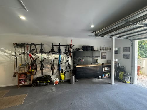 Customer photo review of 72" Stainless Top Workstation Cabinet & Pegboard Tool Box