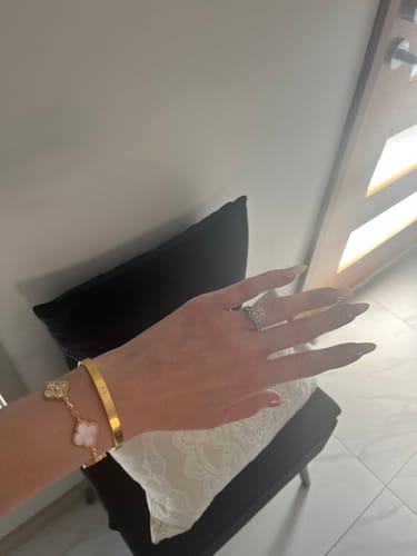 Customer photo review of Camilla Diamond Bracelet — Gold + Pink