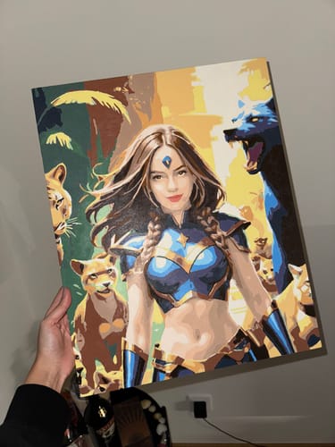 Customer photo review of "Jungle Protector" Paint by Numbers Kit