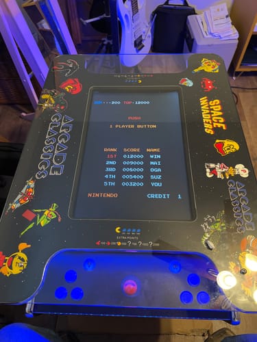 Customer photo review of 412 Arcade Commercial Cocktail Table Machine Lefty and Righty Play