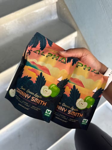 Customer photo review of Sour Green Apple THC Blend Vegan Gummies 3000mg 30 Count