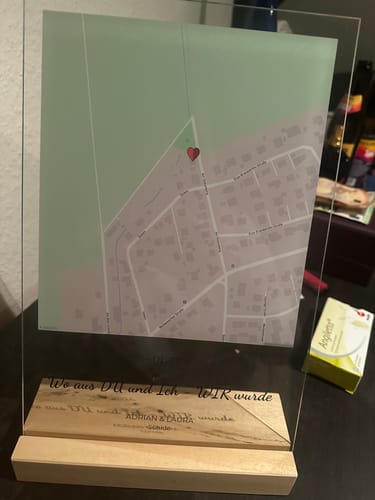 Kundenbewertung mit Foto zu "Unser Ereignis" - Personalisierte Acryltafel