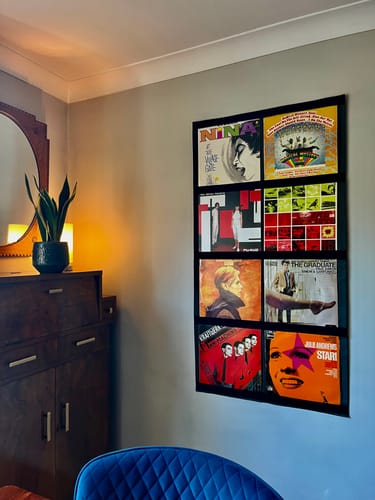 Customer photo review of 12" Vinyl Record Display Frame - LP Wall Storage