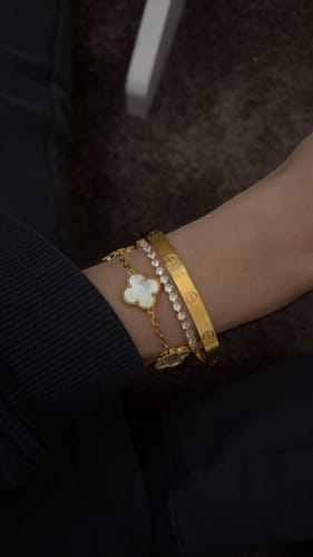 Customer photo review of Camilla Bracelet — Gold + White