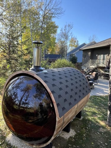 Customer photo review of Smartmak® 6-8 people Barrel Sauna with Panoramic View - Barrel 7