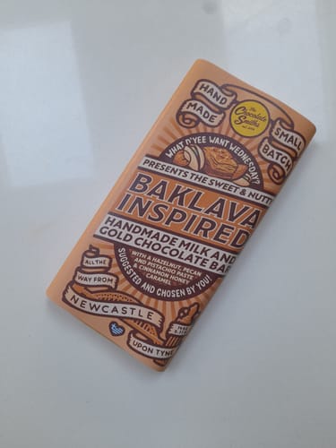 Customer photo review of Baklava Inspired What D' Yee Want Wednesday Chocolate Bar 145g