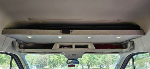 Customer photo review of Ford Transit Headliner Shelf DIY Kit