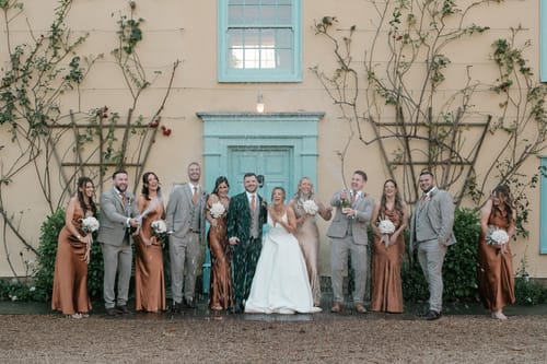 Customer photo review of Twist Back Satin Bridesmaid Dress - Rust