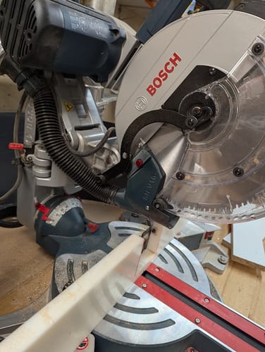 Customer photo review of Bosch Axial Glide Miter Saw Dust Chute (Gen II)