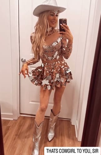 Customer photo review of Mirror Shine Sequin Festival Mini Dress – Sparkling Party Outfit