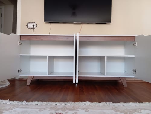 Customer photo review of Rani GD102 Modern Ayaklı Konsol Beyaz - Minyatür Ceviz