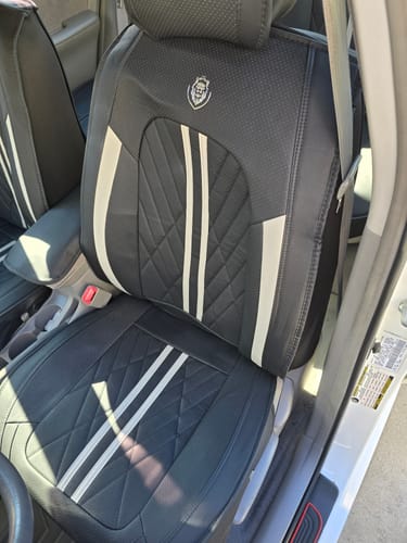 Customer photo review of Black & Gray Ultra Car Seat Covers