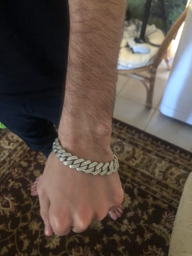 Customer photo review of Prong Link Bracelet (White Gold) 13mm