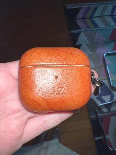 Customer photo review of Custom Leather Air Pod Case Holder Gift
