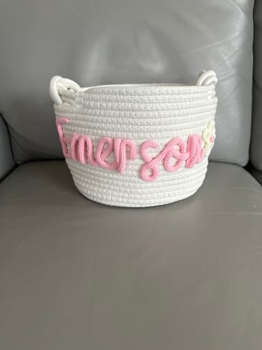Customer photo review of Baby Knits™ Personalized Knitted Basket