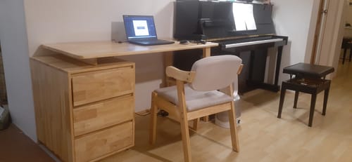 Customer photo review of Kids Study Desk Chair Risner Solid Wood Study Desk with Drawers/Rubberwood/Natural Wood Colour and Chair