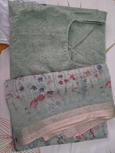 Customer photo review of Pastel Green Soft Organza Suit