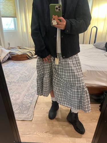 Customer photo review of Amalie Plaid Maxi Skirt