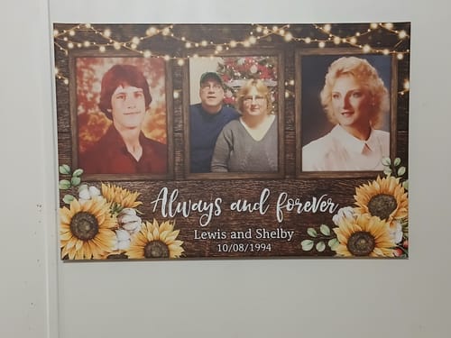 Customer photo review of Personalized Photo Canvas Prints, Custom Photo, Couples Gifts For Him For Her, Engagement Couple Gifts, Wedding Gifts, Always And Forever Dem Canvas