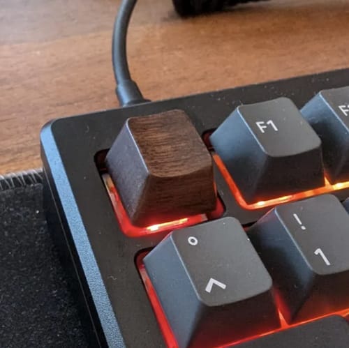 Customer photo review of American Black Walnut Keyboard Keycaps