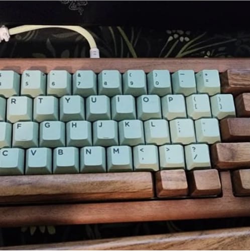 Customer photo review of American Black Walnut Keyboard Keycaps