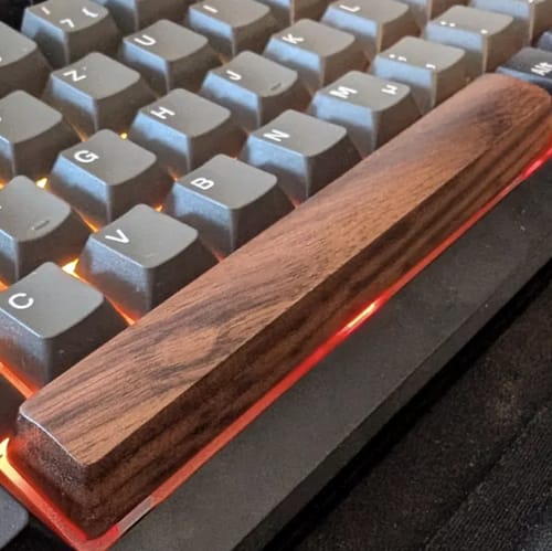 Customer photo review of American Black Walnut Keyboard Keycaps