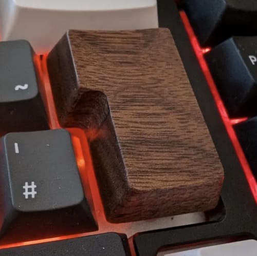 Customer photo review of American Black Walnut Keyboard Keycaps