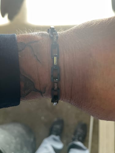 Customer photo review of Custom Stainless Steel Link Bracelet for Men