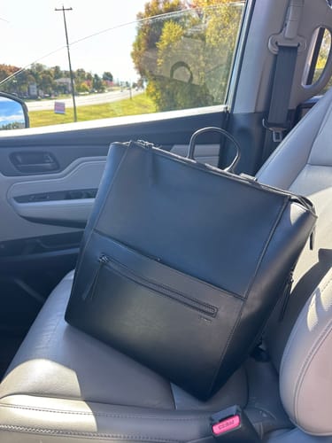 Customer photo review of The Square Diaper Bag - Black/Black