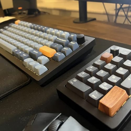 Customer photo review of American Black Walnut Keyboard Keycaps