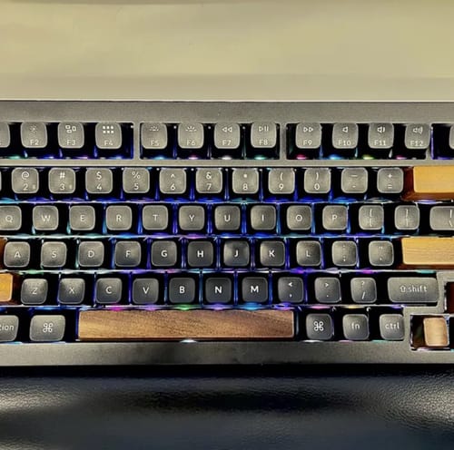 Customer photo review of American Black Walnut Keyboard Keycaps