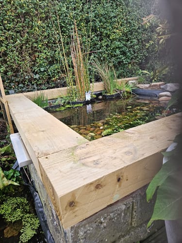 Customer photo review of 2.4m Green Treated Garden Sleeper 200 x 100mm